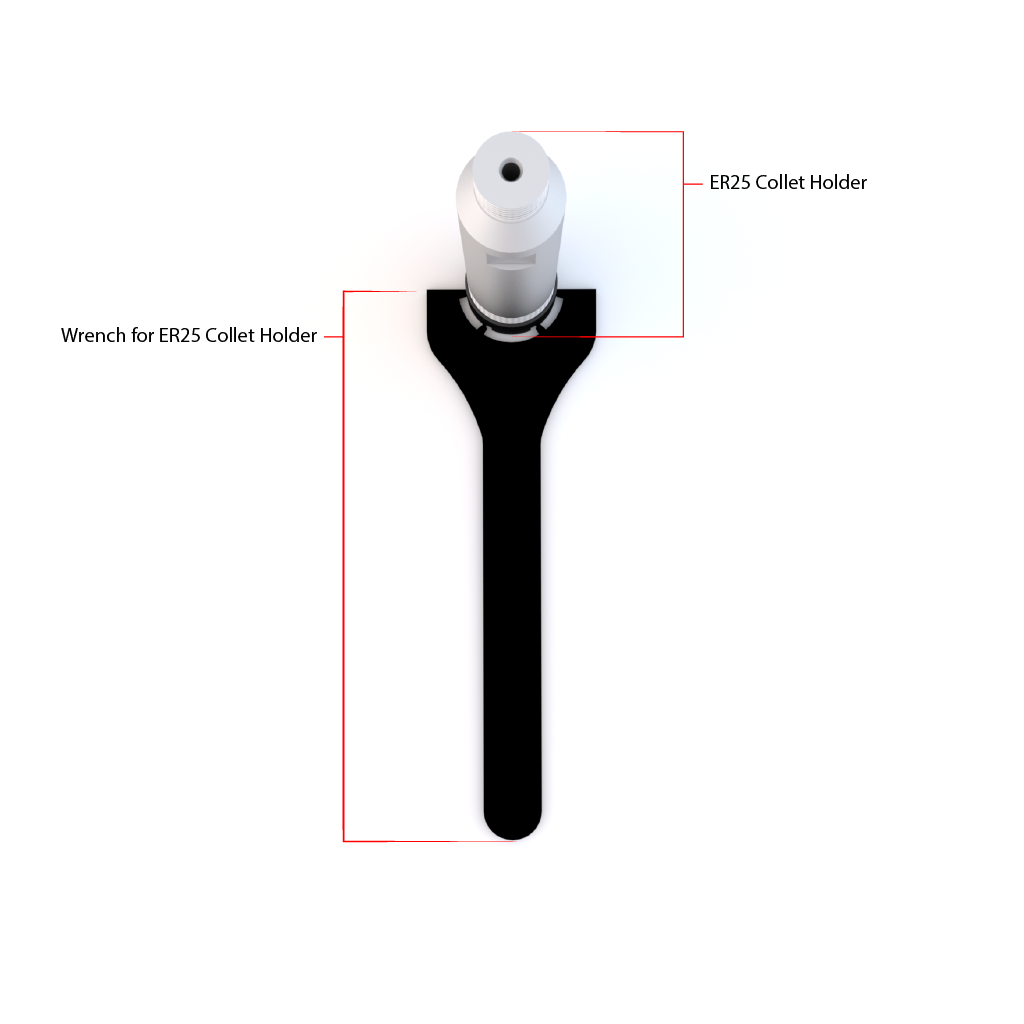 Wrench for ER25 Collet Holder Diagram